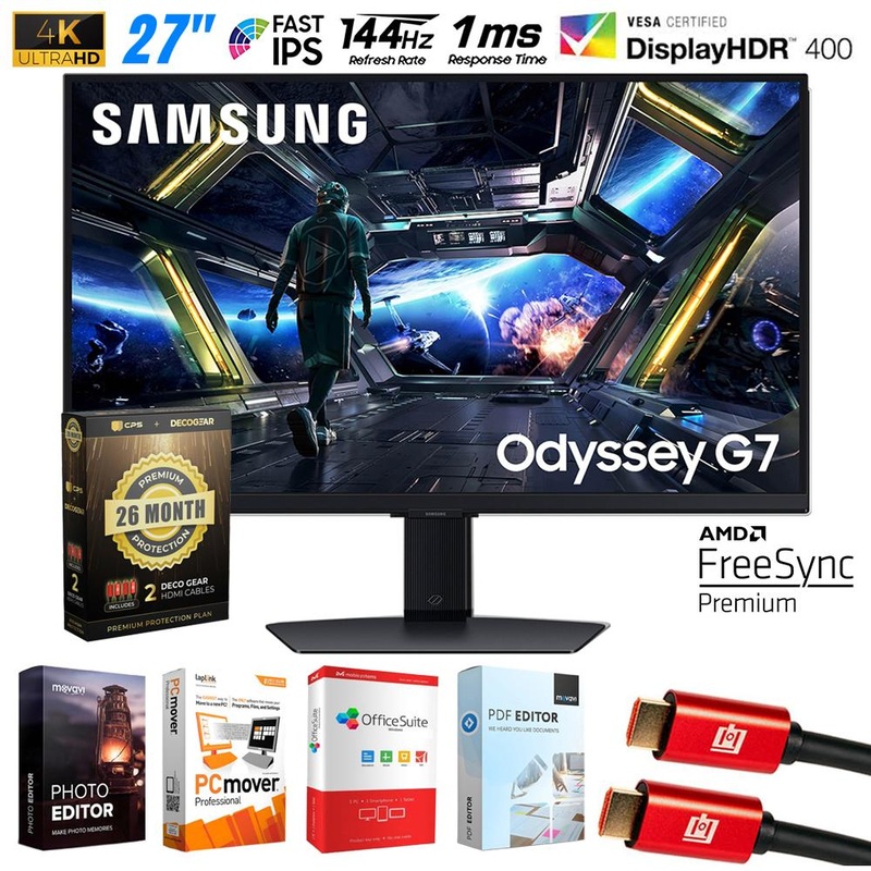 Samsung 27" Odyssey G70D 4K UHD IPS 1ms Gaming Monitor + 26 Months Protection Bundle