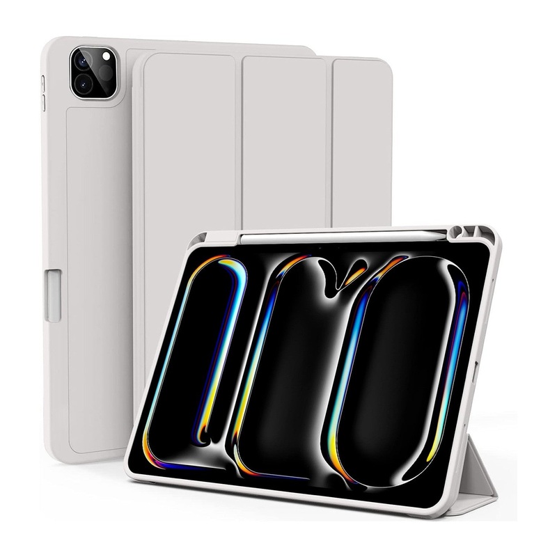 Soft TPU Back Shell Slim Cover Case with Auto Sleep / Wake for iPad Pro 13 (2024) Gray