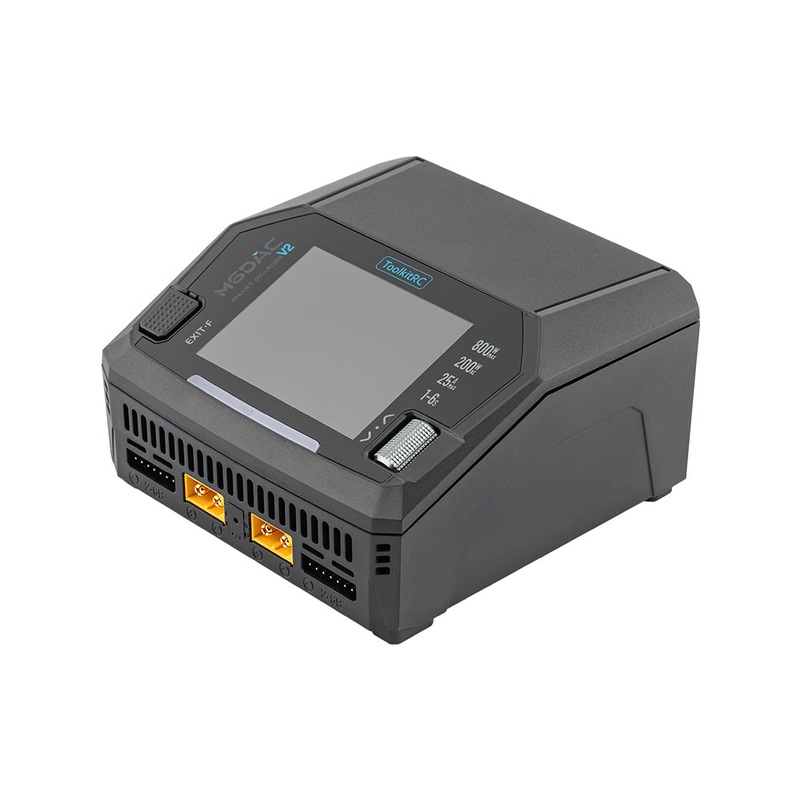 ToolkitRC M6DAC V2 1-6S AC 200W DC 800W 16Ax2 25A Sync Battery Charger - XT60