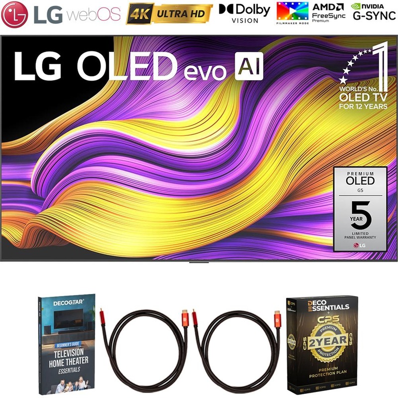 LG 65 Inch G5 Series OLED evo Smart webOS TV 2025 with 2 Year Protection Bundle