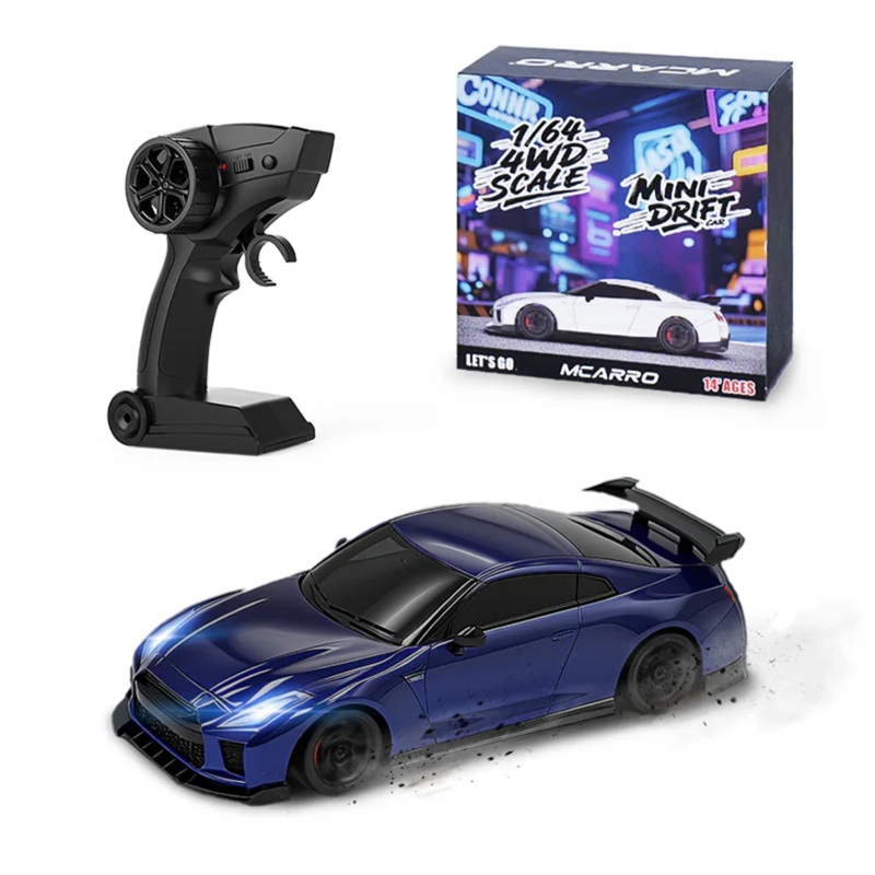 MCARRO MC061 RTR 1/64 2.4G 4WD Mini Drift RC Car Sports LED Light High Speed On-Road Micro Racing Remote Control Vehicles Models Desktop Ornaments Toys Blue