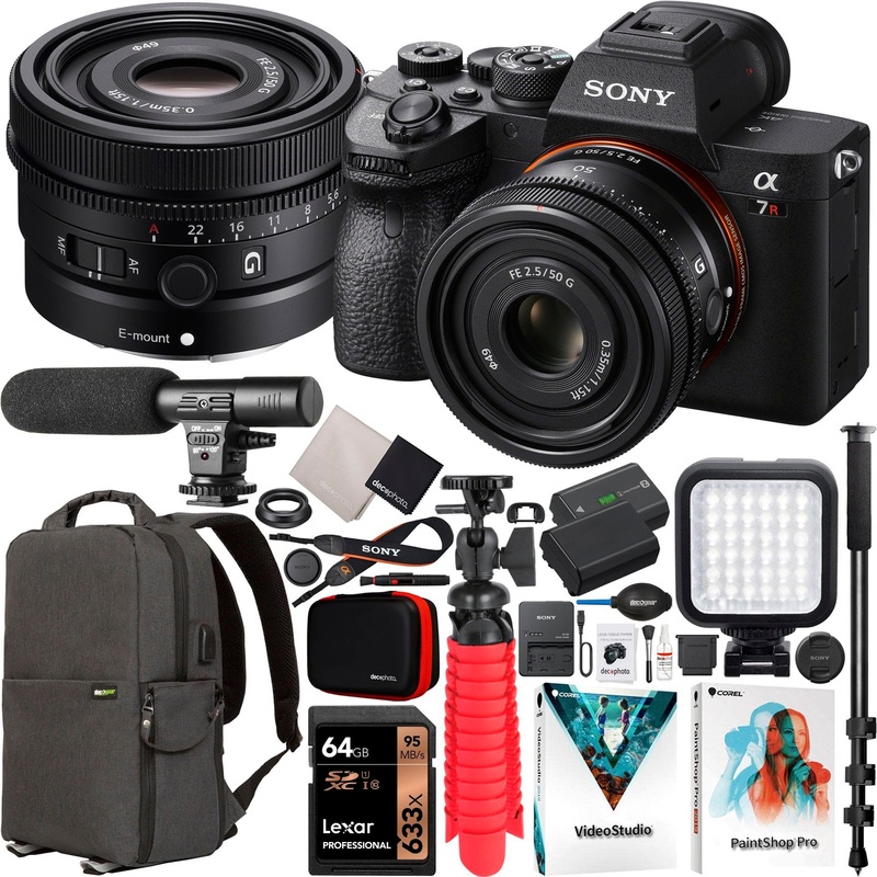 Sony a7R IV Mirrorless Full Frame Camera + 50mm F2.5 G FE Lens SEL50F25G Kit Bundle