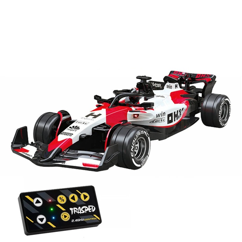 TRASPED HG4-234 RTR 1/64 2.4G Mini RC Car F1 Formula Racing Alloy Shell Three Speed Support App Remote Control LED Light Highly Simulated Classic Desktop Vehicles Models Toys Collection Gift for Children Blue