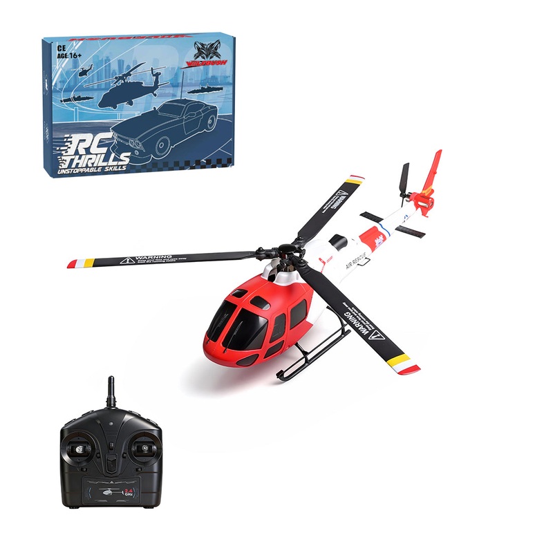 WLToys AS350 2.4G 4CH RTF Micro RC Helicopter Model Optical Flow K150 Air Rescue