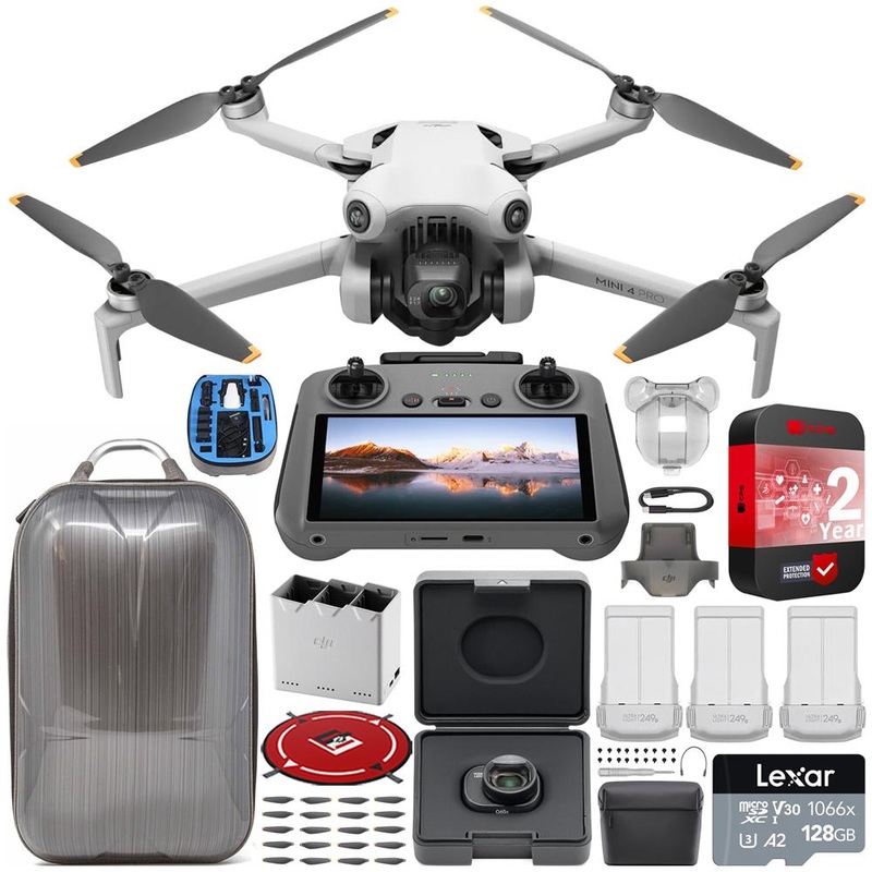 DJI Mini 4 Pro 4K Drone Fly More Combo with RC 2 Remote + Wide Angle Lens Bundle
