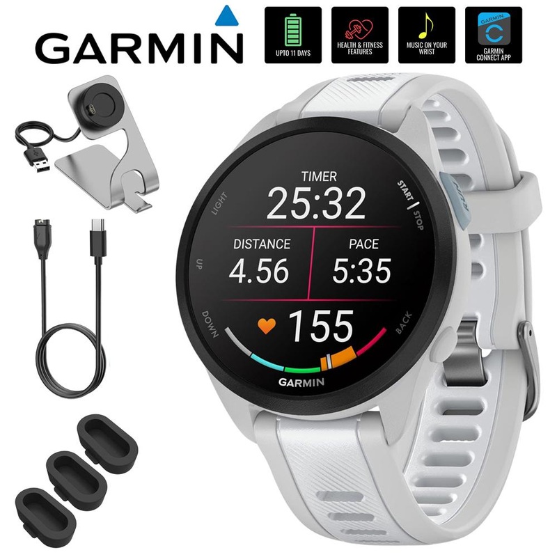 Garmin 010-02863-31 Forerunner 165 Music Smart Sport Watch w/ Accessories Bundle