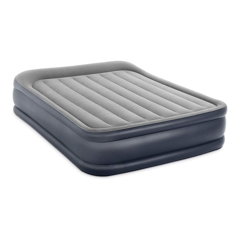 Intex Dura-Beam Plus Deluxe Pillow Rest Air Mattress, 16.5in Bed Height, Queen Size
