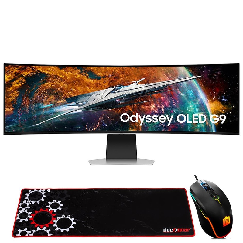 Samsung 57" Odyssey Neo G9 Dual 4K Mini-LED Curved Gaming Monitor + Mouse & Pad