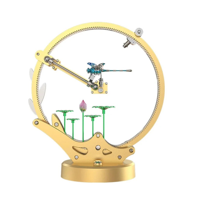 TECHING Flying Dragonfly Sculpture 3D Metal Model DIY Assembly Kit Excellent STEAM Educational Science Discovery Toys Kids Children Gift Gold