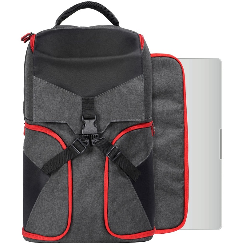Deco Gear Padded 15" - 17" Laptop Gaming Backpack for Accessory, Headphone, Cable Storage
