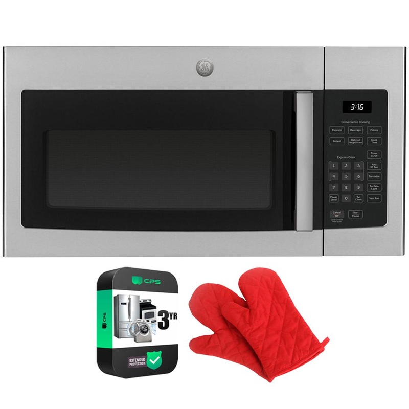 GE 1.6 Cu. Ft. Over-the-Range Microwave Oven Steel + Oven Mitt & 3 Year Warranty