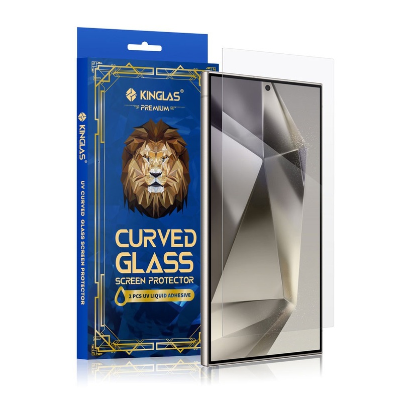 Kinglas 3D Curved UV Tempered Glass Screen Protector For Samsung Galaxy S25 Edge (2 PCS UV Liquid Adhesive)