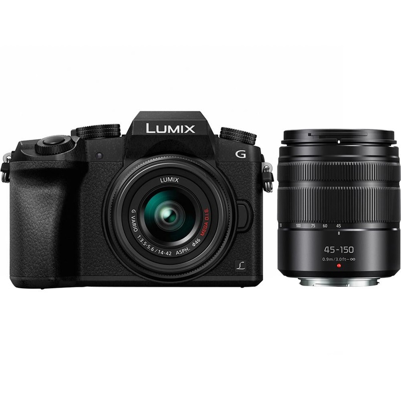 Panasonic LUMIX G7 Digital Camera w/ LUMIX G VARIO 14-42mm and 45-150mm Lenses - Open Box