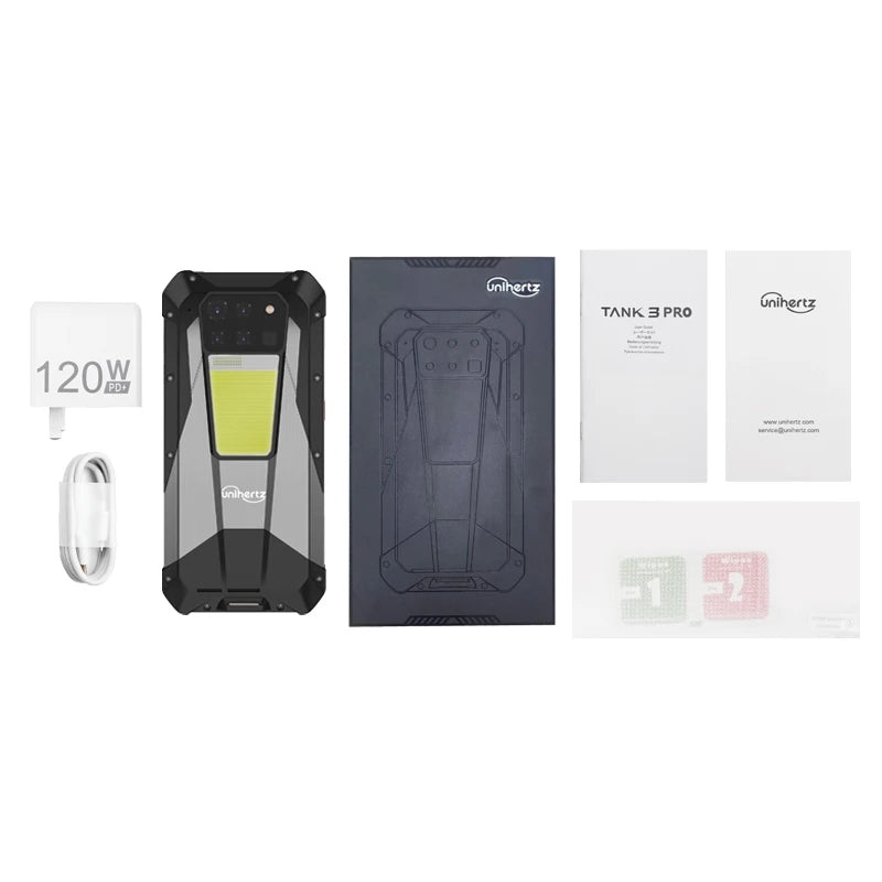 Unihertz Tank 3 Pro 8849 Projector Smartphone Android 14 5G Phone, 32GB 512GB, 200MP Camera, Dimensity 8200, IP68, Bluetooth 5.3 With Glass
