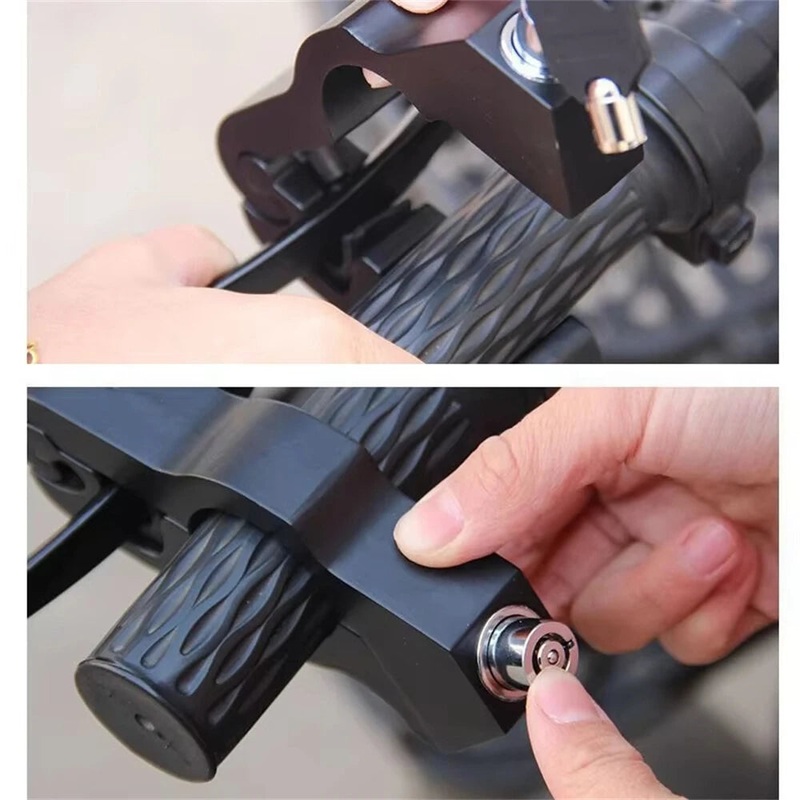 XANES Anti-Theft Aluminum Alloy Handlebar Lock for Bike Motorcycle E-Bike Universal Portable Bicycle Secure Lock Black
