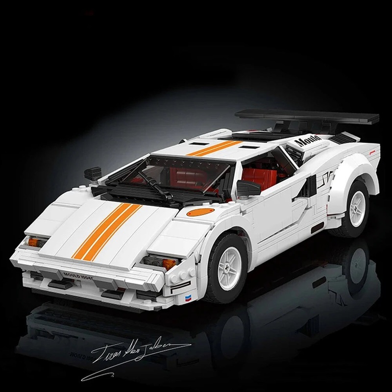 Mould King 10045 Technical Car Toys The MOC-82416 Countach Sport Racing Car Model Building Block Brick Kids Christmas Gifts White