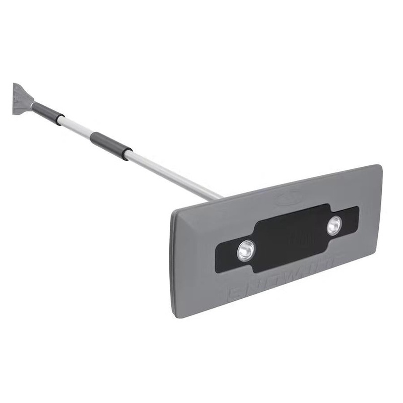Snow Joe Compact 4-in-1 Telescoping Snow Broom with Ice Scraper and LED Light, Platinum none