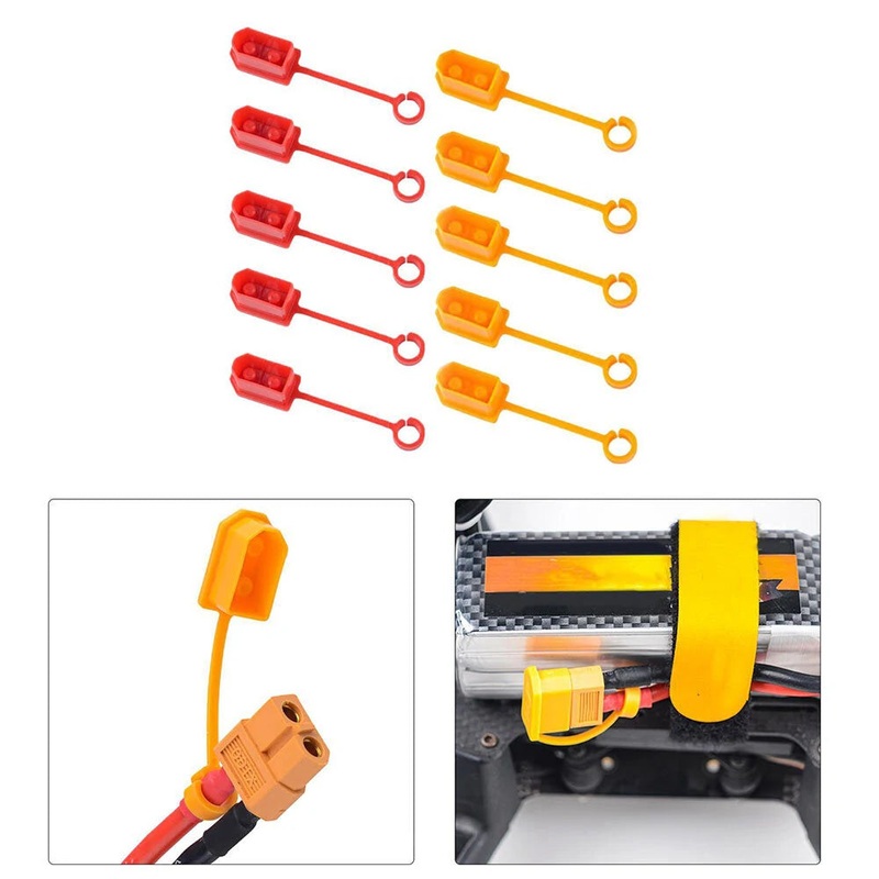 10PCS 3D Printed TPU Connector Protection Cap Cover XT60 Male Female Plug Shell Jacket Dustproof Insulation for RC DIY Part Yellow