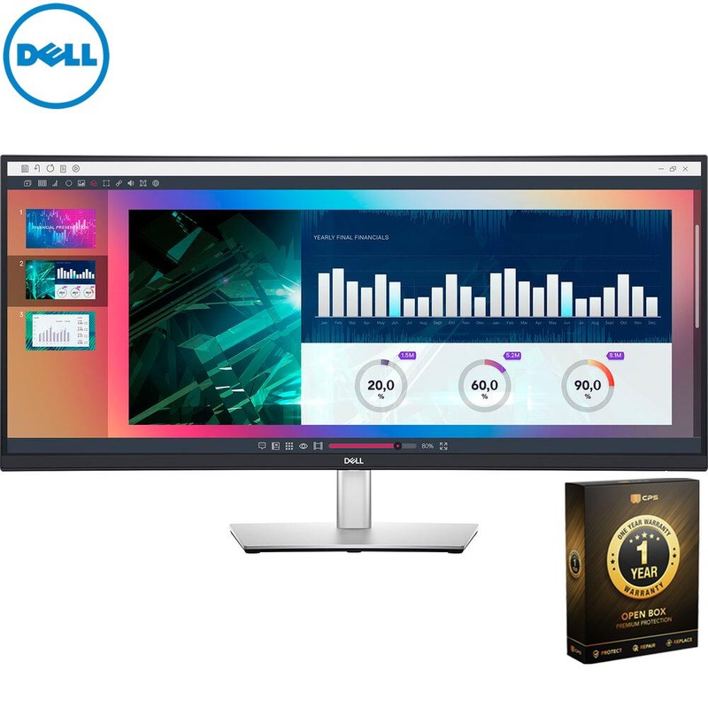 Dell P3421W 34" Curved Monitor (Item under review for QC) Open Box + 1 Year Warranty