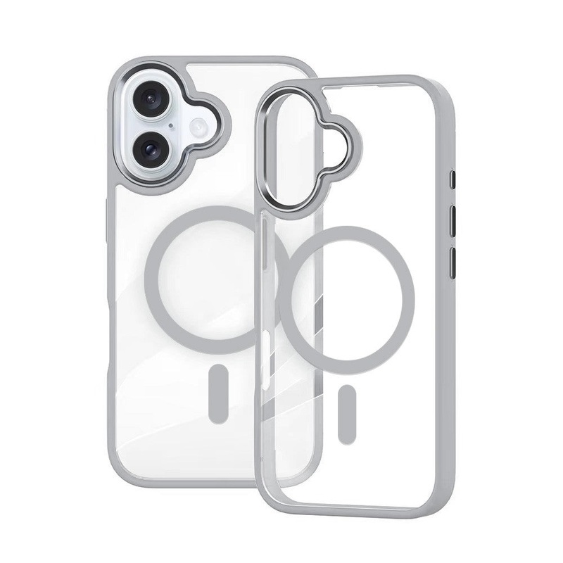 iPhone 17 Redefine Metal Camera Lens Transparent Case Cover With Magnetic Ring Black