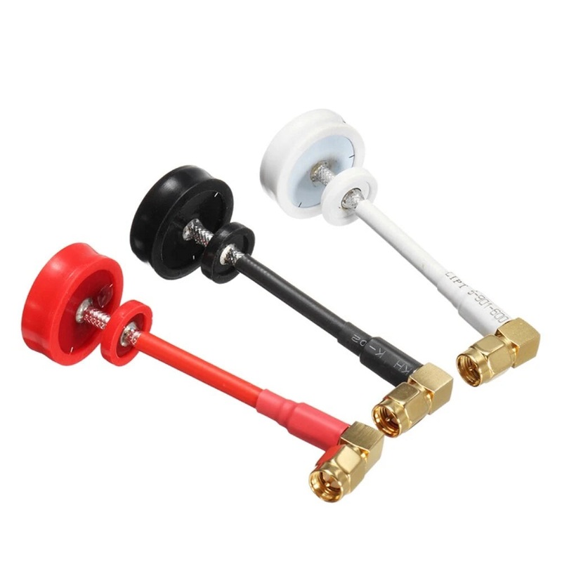 Realacc Pagoda Antenna RHCP Right Angle 5.8G 5dBi 50W 75mm Omni FPV Antenna SMA/RP-SMA For RC Drone Black