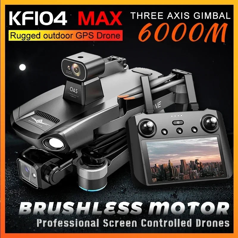 SJRC KF104 MAX 5G Image Transmission GPS Drone 8K 3-Axis Gimbal EIS Camera With Laser Obstacle avoidance RC Foldable Quadcopter KF104 MAX OAS