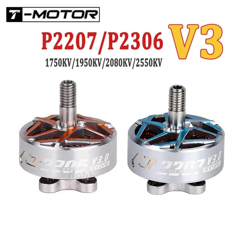 T-MOTOR P2207 P2306 V3 Pacer 6S KV1750 KV1950 KV2080 4S KV2550 Brushless Motor for RC FPV Freestyle Racing Drones Parts 1PCS P2207 V3 2550KV