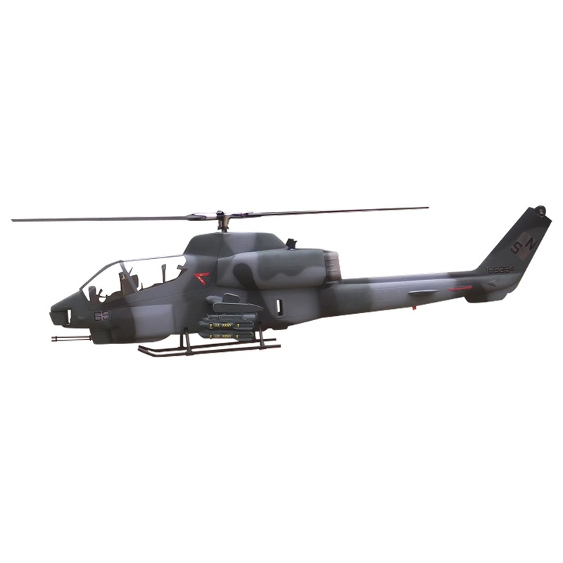 FLISHRC FL500 Bell AH-1 Cobra 500-Class 2.4GHz 6CH Scale RC Helicopter with L7 Flight Controller, 4-Mode GPS Positioning, Realistic Cockpit RTF Remote Control Helicopter Dark