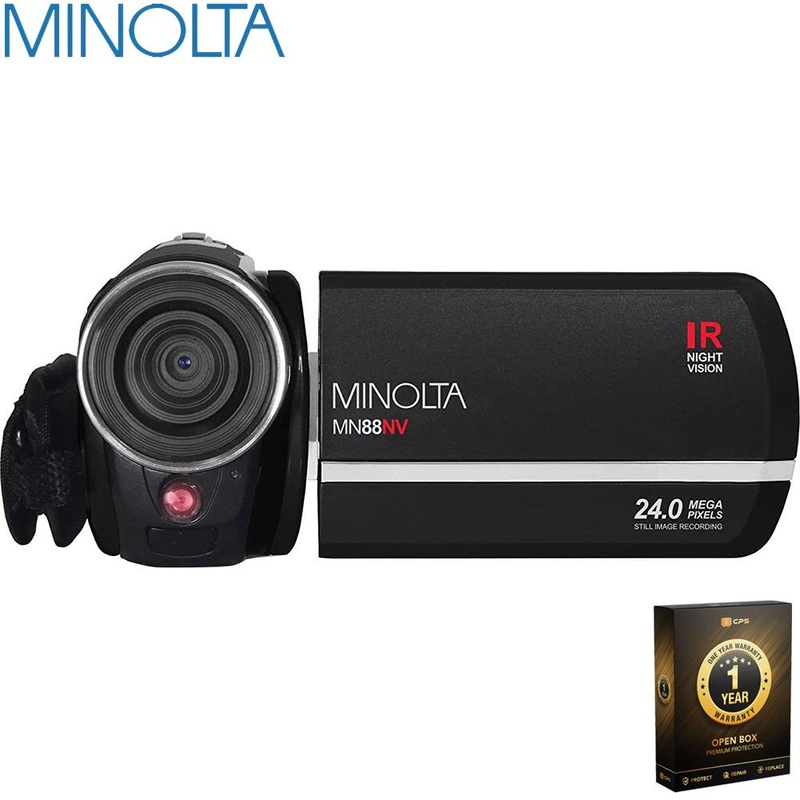 Minolta MN88V 24MP Night Vision Digital Camcorder w/16GB Card Open Box + 1 Year Warranty
