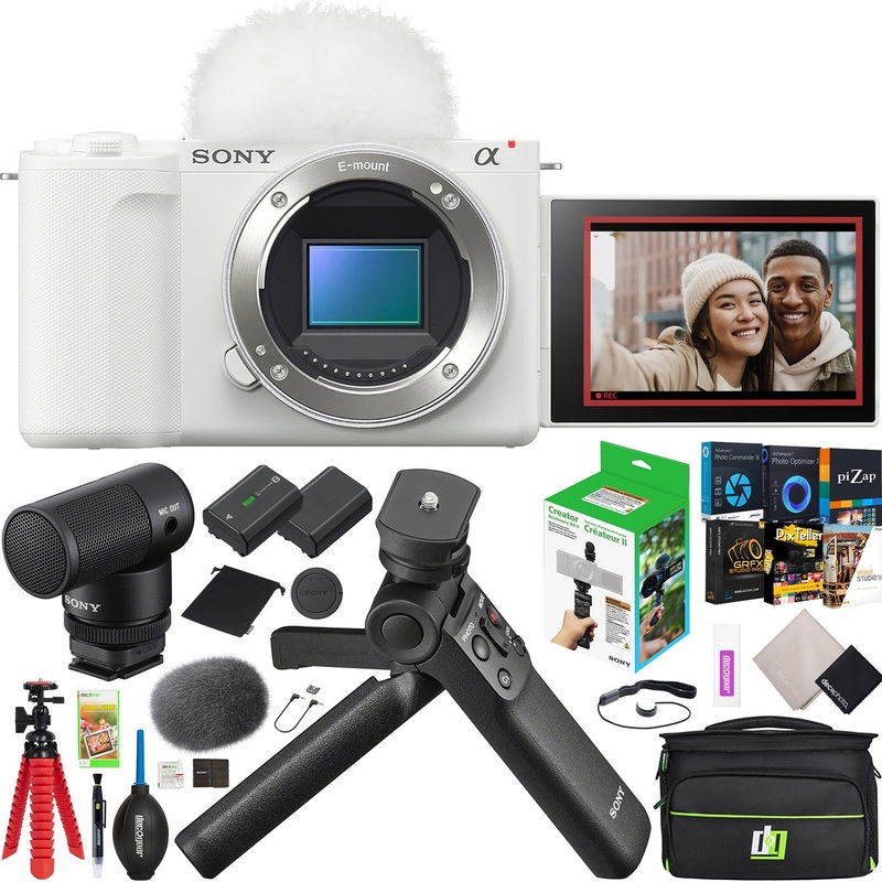 Sony ZV-E10 II Mirrorless Camera Body White + ACCVC2 Vlogger Tripod & Mic Kit