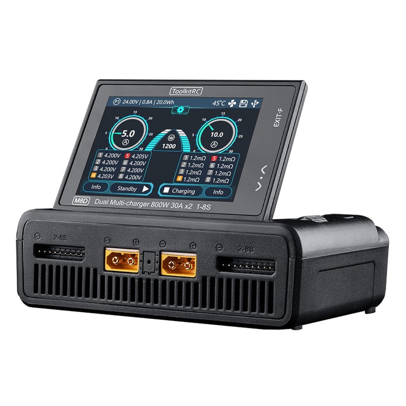 ToolkitRC M8D 1600W 1-8S Dual Channel DC Smart Charger
