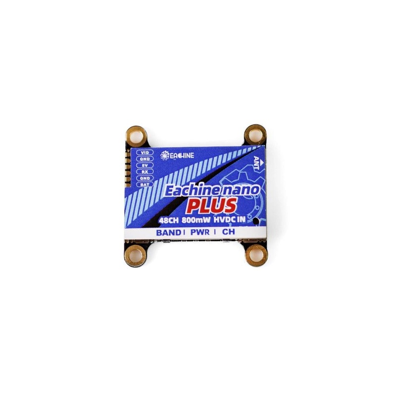 Eachine Nano Plus FPV VTX Video Transmitter - 5.8GHz 48CH 800mW Transmitter for RC Racing Drone Plane FPV Drone DIY Kit Accessories Support Microphone 6-36V FPV Goggle 1PCS