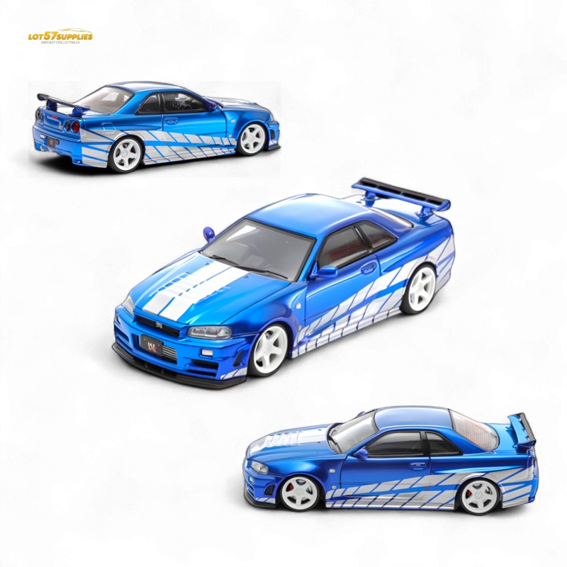 Fast Speed Skyline GT-R R34 Nismo Z-Tune Blue 1:64