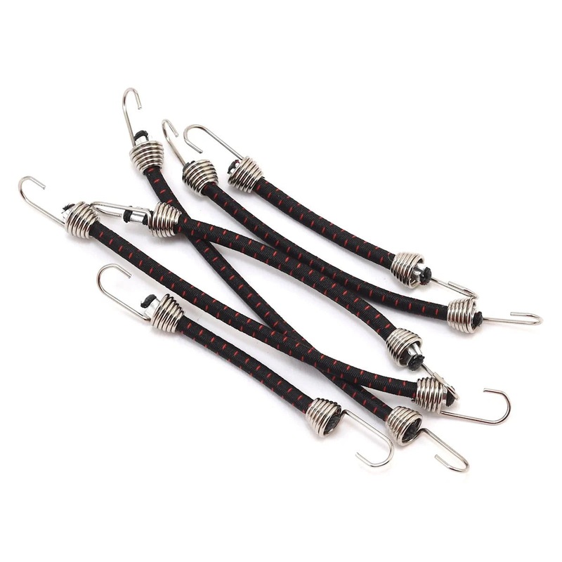 Hot Racing ACC468C21 1/10 Scale Bungee Cord Set (Black/Red) (6)