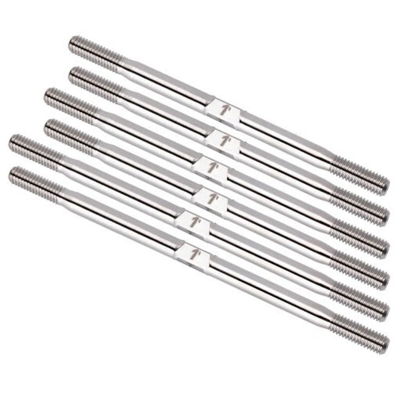 1up Racing Pro Duty Titanium Turnbuckle Set - TLR 22X-T Raw Titanium