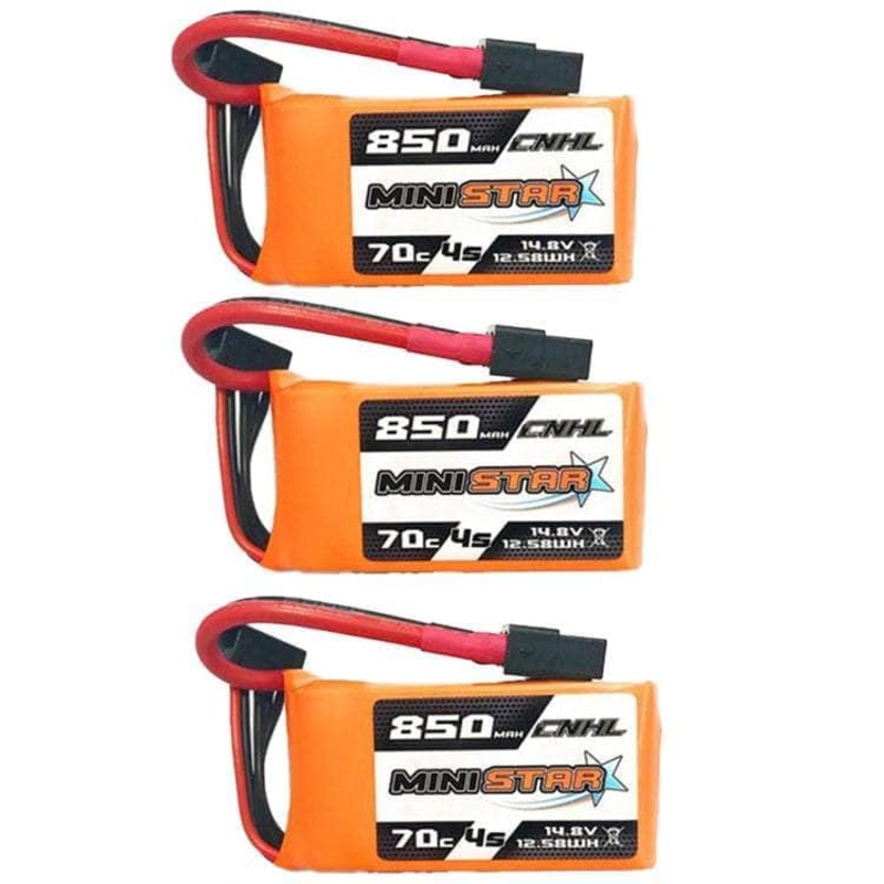 3 PACK of CNHL MiniStar 14.8V 4S 850mAh 70C LiPo Micro Battery - XT30