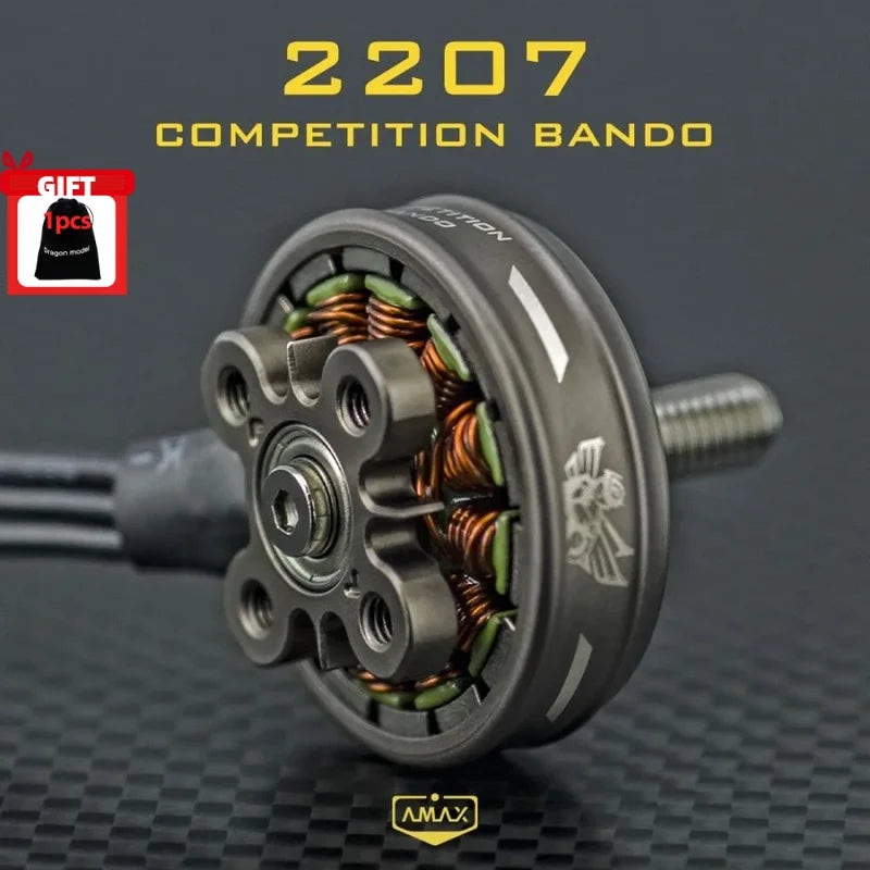 AMAX 2207 Bando Competition Brushless Motor 1750KV 1950KV 2050KV 2550KV 46S for FPV Racing Freestyle Drone (Ultra Robust Version) 2550KV