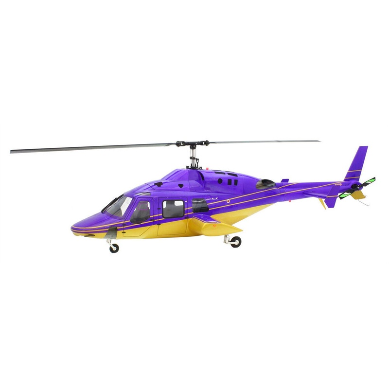 800 Size Bell222 Purple Gold Painted RC Helicopter Fuselage V2 Kit Version