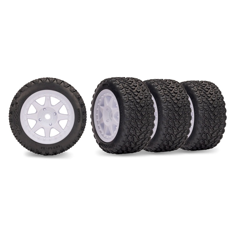Traxxas 10874 White Mini Rally Wheels with Rally Tires (4)