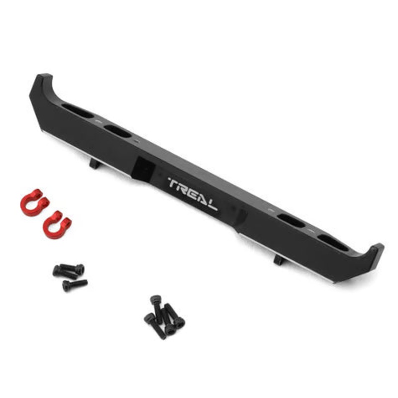 Treal Hobby Axial SCX24 Aluminum Rear Bumper w/Shackles (Black) (Gladiator) Black