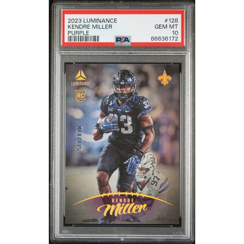2023 PANINI LUMINANCE KENDRE MILLER PURPLE #128 - PSA 10 ROOKIE CARD