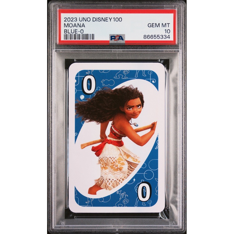 2023 UNO DISNEY 100 MOANA BLUE 0 PSA 10