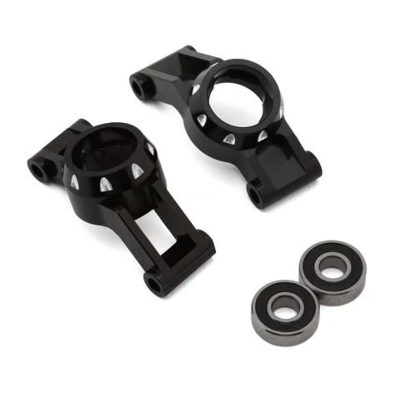 Hot Racing HRAMMX22M01 Aluminum Axle Carriers for Traxxas Mini Maxx (Black) w/HD Bearings