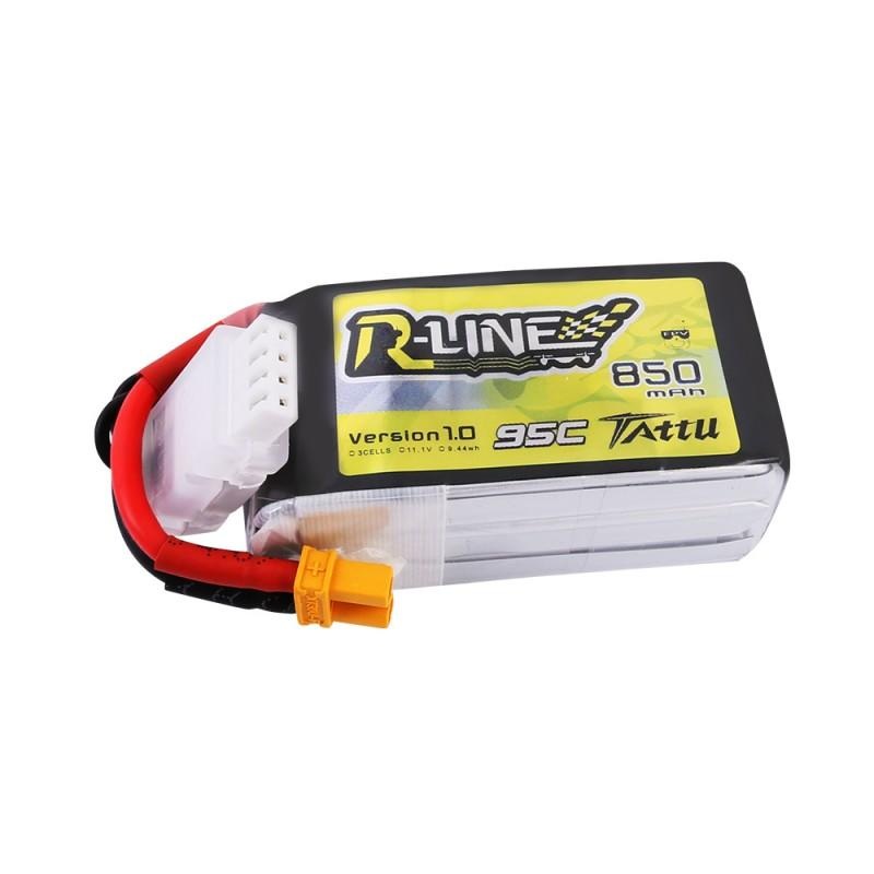 TATTU R-LINE 850MAH 95C 3S1P LIPO BATTERY PACK WITH XT30 PLUG