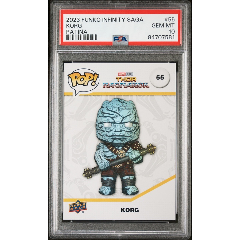 2023 UPPER DECK FUNKO POP MARVEL KORG PATINA #55 PSA 10