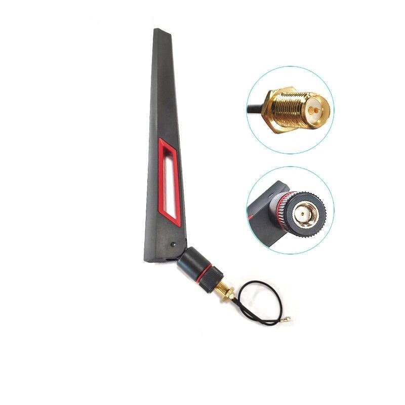 eoth 2.4G wifi Antenna 5.8Ghz real 8dBi RP-SMA Dual Band 2.4g 5.8g Antena IOT aerial SMA female ufl./ IPX 1.13Pigtail ipex1Cable 1PCS BLACK