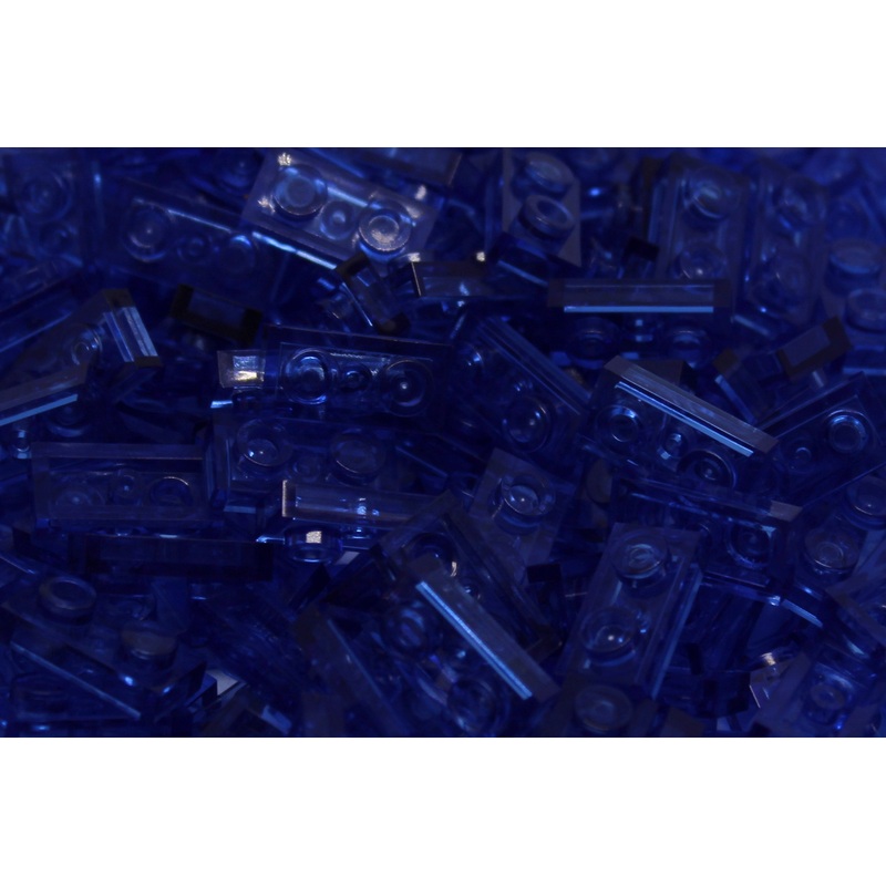 1X2X1/3 Stud Bricks 200 Pack (Transparent Royal Blue)