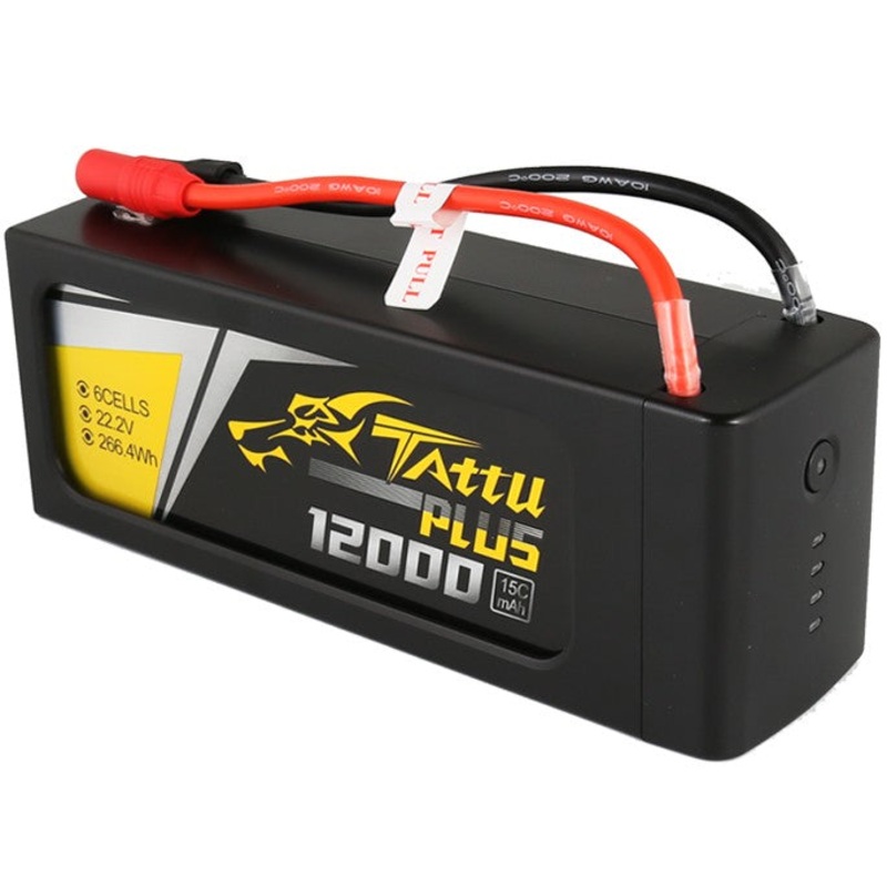 Tattu Plus 12000mah 22.2v 15c 6s Lipo Smart Battery Pack with AS150 + XT150 Plug