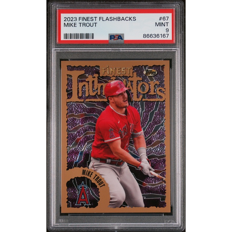 2023 TOPPS FINEST FLASHBACKS MIKE TROUT #67 - PSA 9