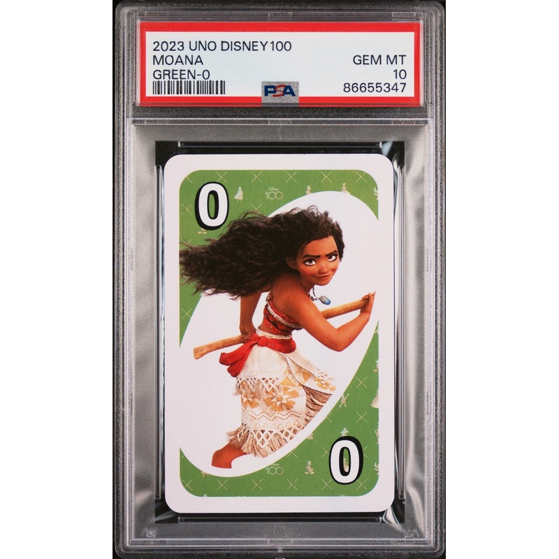 2023 UNO DISNEY 100 MOANA GREEN 0 PSA 10